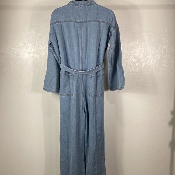 No. 1 Los Angeles long sleeve ripped detailing denim jumpsuit size L - Picture 5 of 11